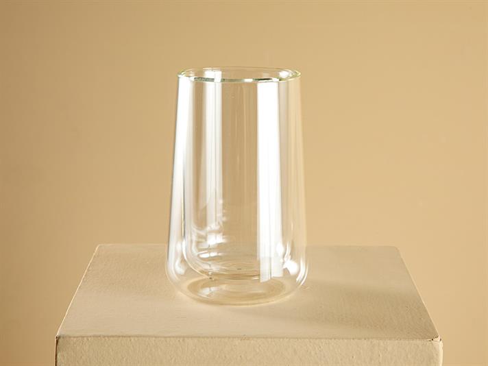 Duplici Borosilicate Glass Double Wall Cup 330 ml Transparent