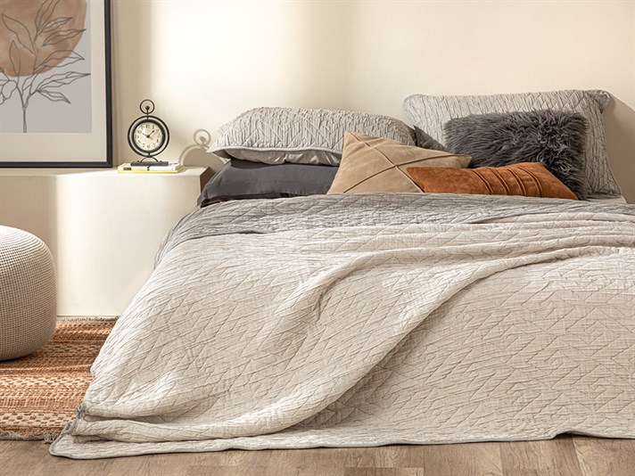 Cu Umplutură Jacquard Double Set Cuverturi Pat 240x260 cm Cafeniu