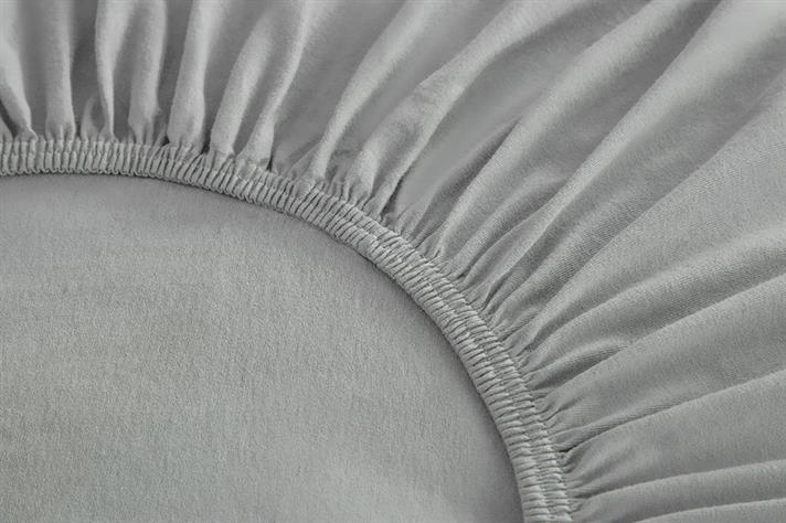 Düz Set De Cearșaf Cu Elastic King Size, Bumbac, 180*200 Cm, Gri