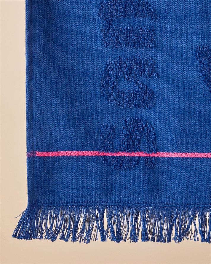 Dynamic Word Cu Bumbac Prosop De Plajă 70x140 cm Bleumarin