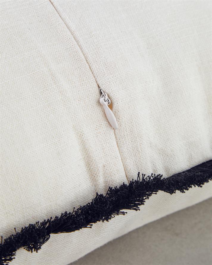 Eaves Cu Bumbac Husă Pernuță 45x45 cm Ecru - Negru