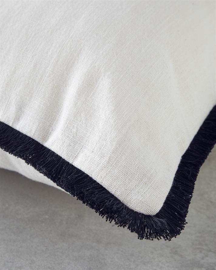 Eaves Cu Bumbac Husă Pernuță 45x45 cm Ecru - Negru