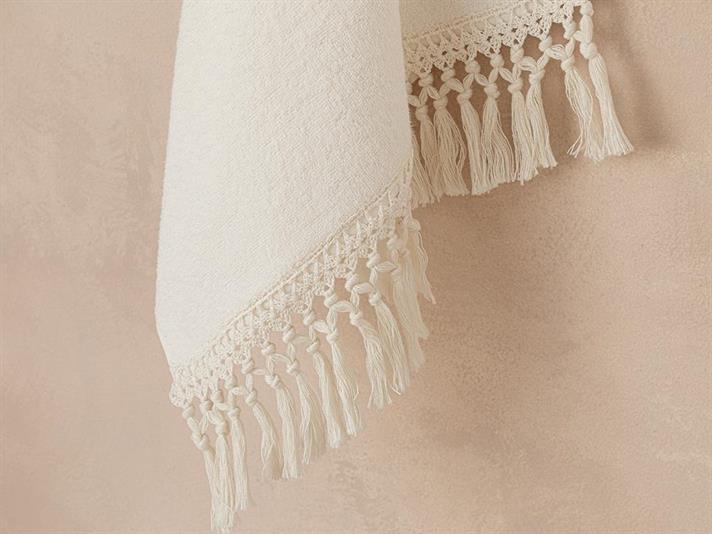 Eaves Prosop De Față Cu Franjuri, Bumbac, 50*70 Cm, Verde-Portocaliu