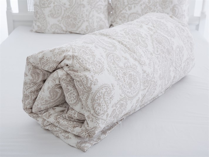 Edna Bumbac Satinat Double Set Lenjerie De Pat 200x220 cm Bej Închis