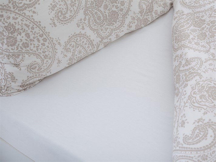 Edna Bumbac Satinat Double Set Lenjerie De Pat 200x220 cm Bej Închis