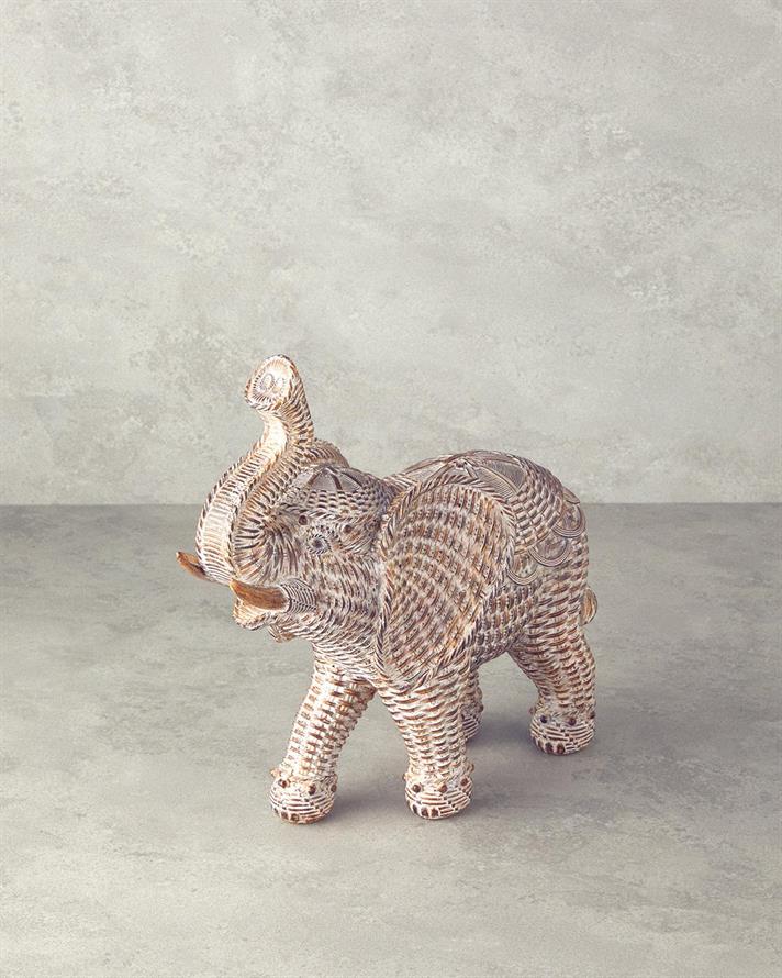 Elefanți fericiți Polirășină Bibelou 29.5x14x29.2 cm Maro