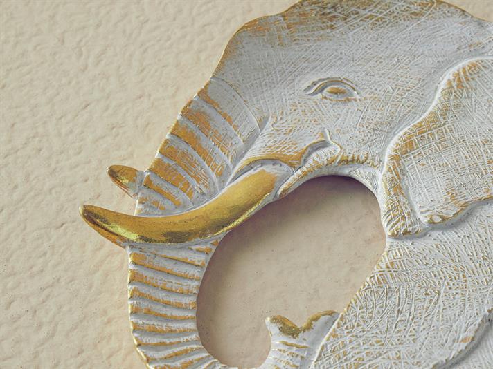 Elephant Polyresin Decorative Plate 25x2x19 cm Gold