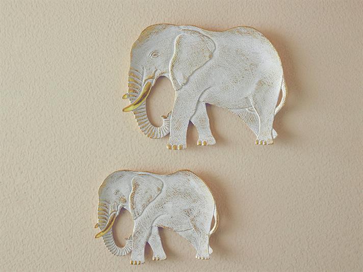Elephant Polyresin Decorative Plate 25x2x19 cm Gold
