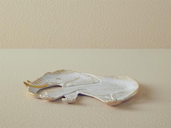 Elephant Polyresin Decorative Plate 25x2x19 cm Gold
