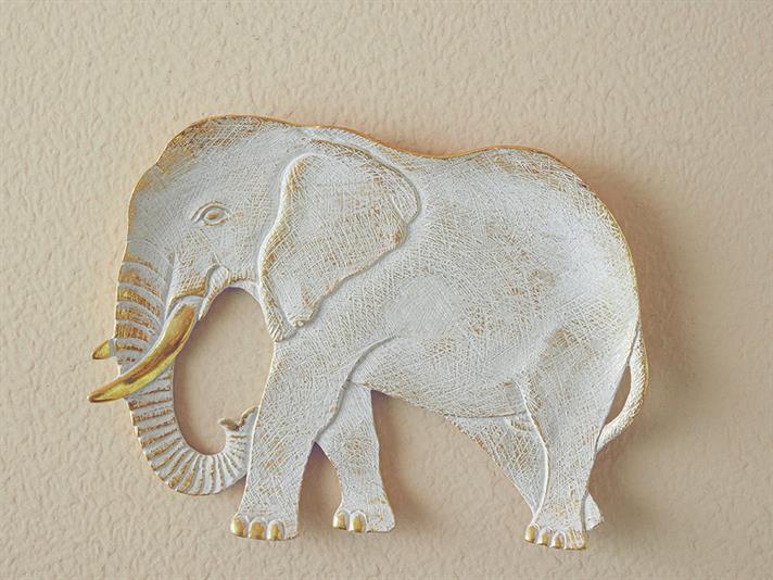 Elephant Polyresin Decorative Plate 25x2x19 cm Gold