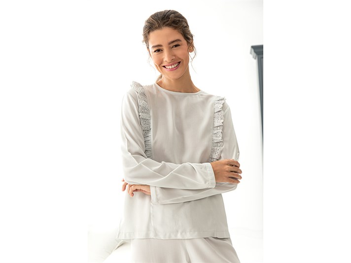 Elegance Set De Pijamale Damă, Viscoză, S, Albastru İnchis