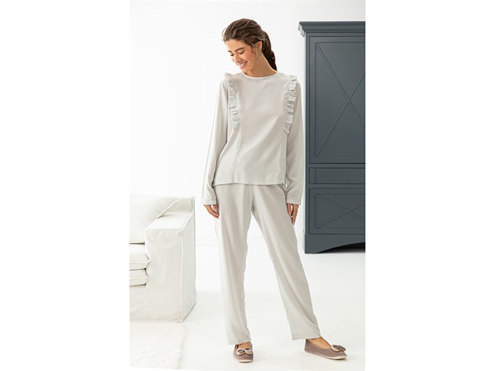 Elegance Set De Pijamale Damă, Viscoză, S, Albastru İnchis