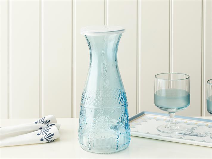 Elegance Glass Beverage Bottle Blue