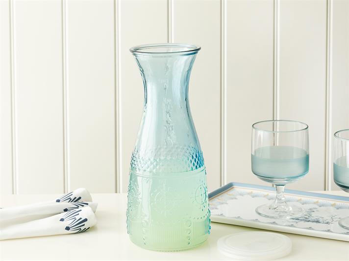 Elegance Glass Beverage Bottle Blue
