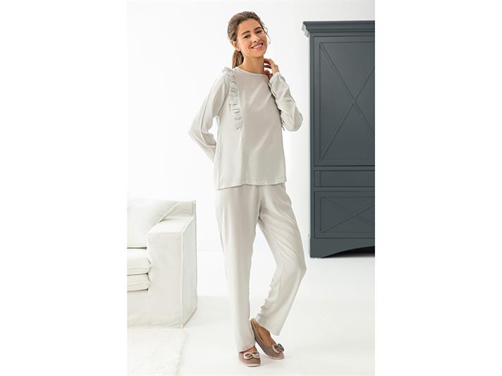 Elegance Set De Pijamale Damă, Viscoză, L, Albastru İnchis