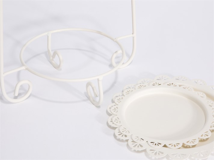 Elegant Fier forjat  2 etaje  ETAJERĂ DE SERVIT Cream