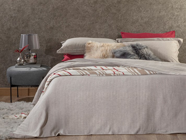 Elegant Gleam Shiny Vopsit în Fire King Size Set Lenjerie De Pat 240x220 cm Bronz