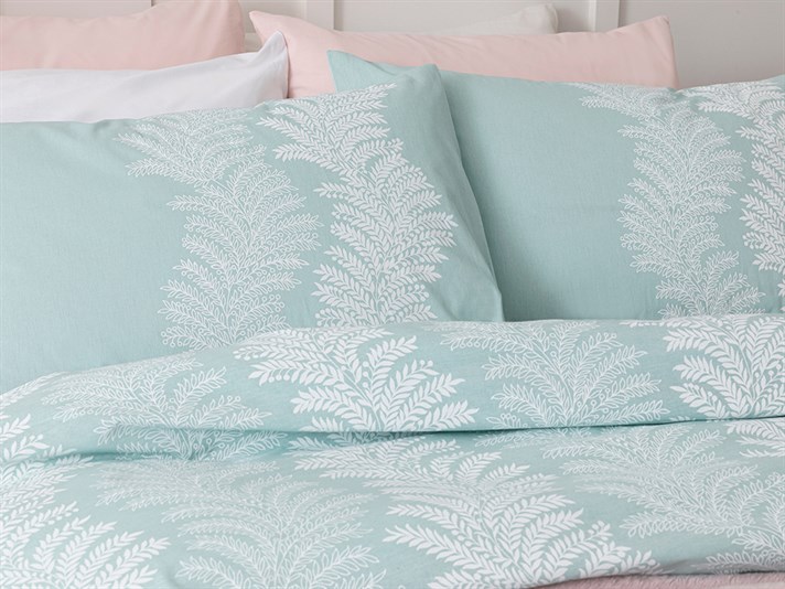 Elegant Leaves Cottony  King Size  SET LENJERIE DE PAT 240x220 cm Light Celadon