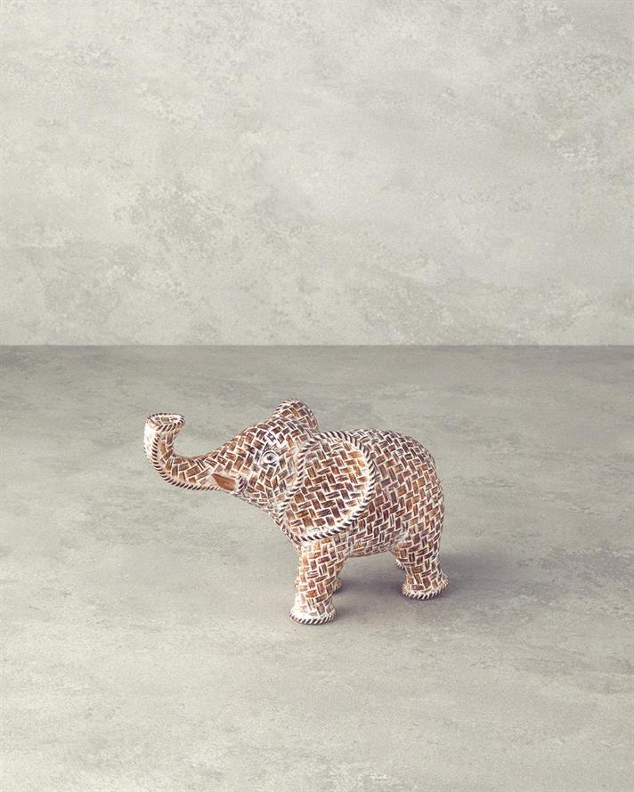 Elephant Obiect Decorativ , 20,5*9*14 Cm, Albastru-Beige