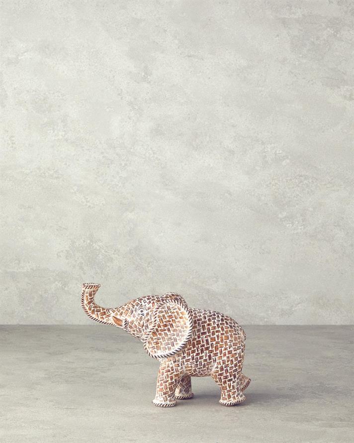 Elephant Obiect Decorativ , 20,5*9*14 Cm, Albastru-Beige