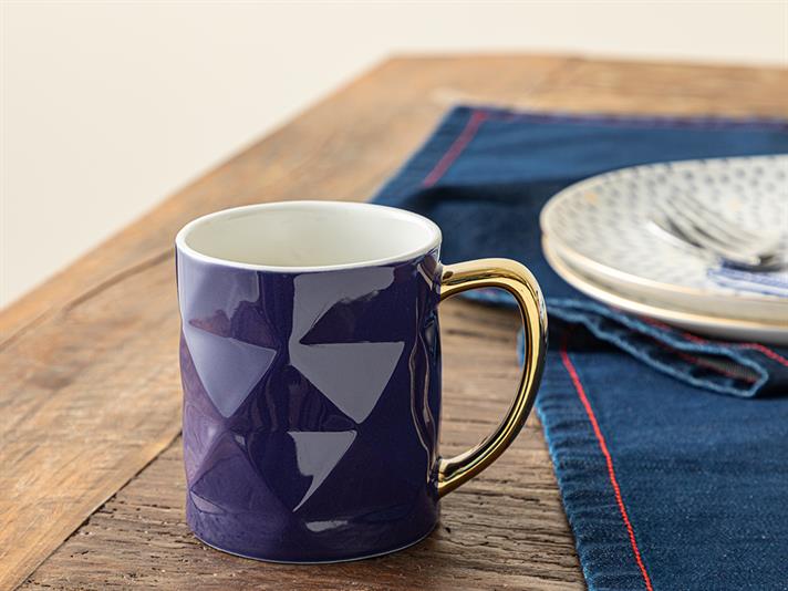 Cană, Elishie, porțelan, 420 ml, bleumarin