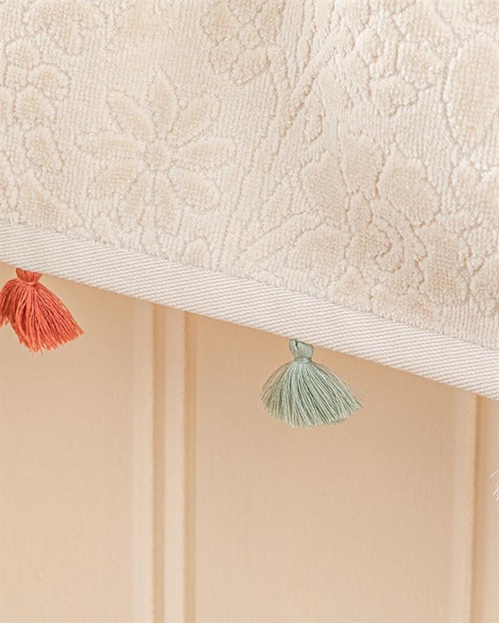 elită Cu Bumbac Catifea Jacquard Prosop De Mâini 30x40 cm Bej Deschis