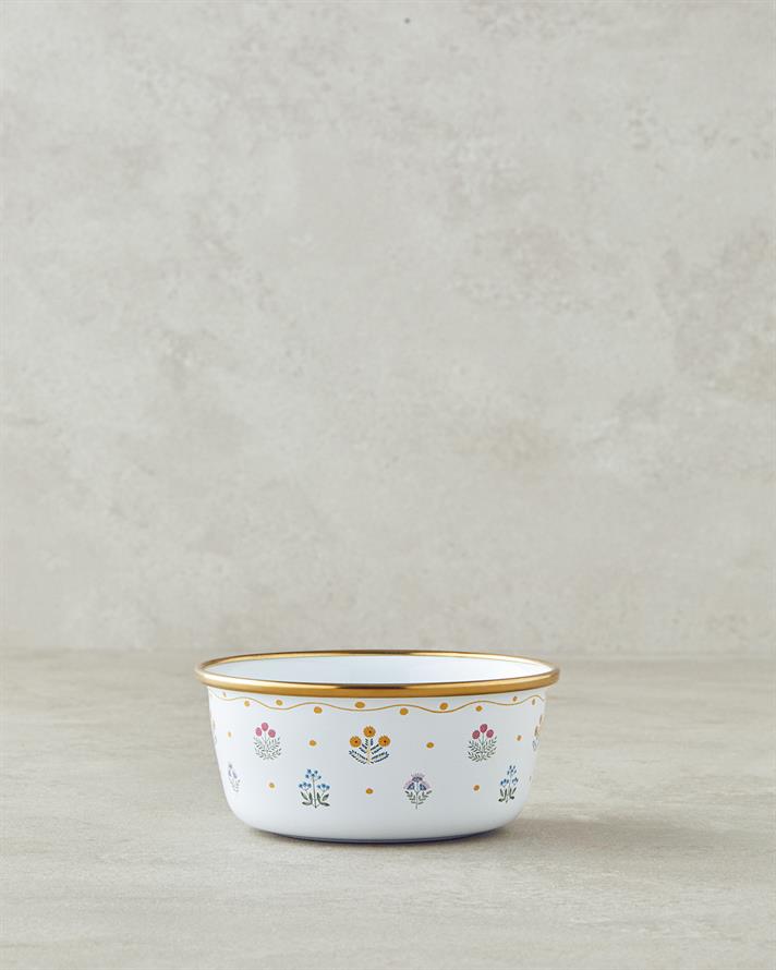 Retro Petite Email Bol 12 cm Alb