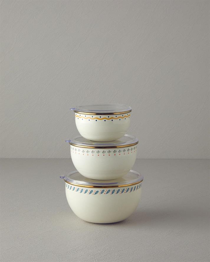 Email Set De 3 Cutie De Depozitare 12-14-16 cm Alb-verde