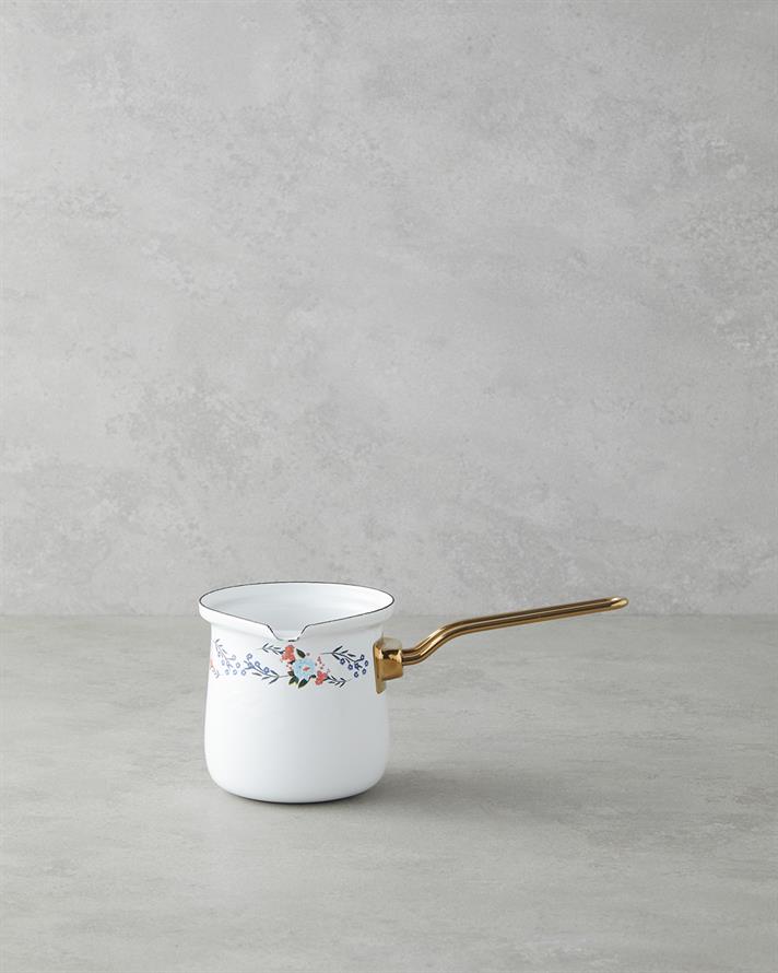 Azure Bloom Email Ibric De Cafea 10 cm Alb