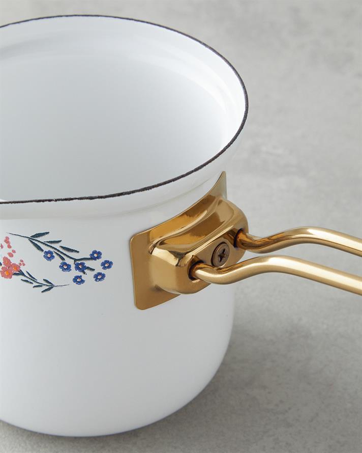 Azure Bloom Email Ibric De Cafea 10 cm Alb