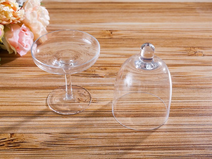 Emily Glass With Glass Legs Cupcake Bowl White