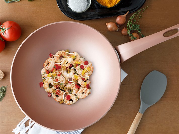 Emma Granite Wok Pan 28 cm Bronze