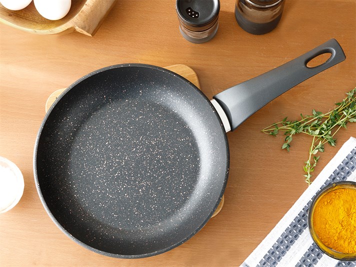 Emma Granite Single Fry Pan 22 cm Black