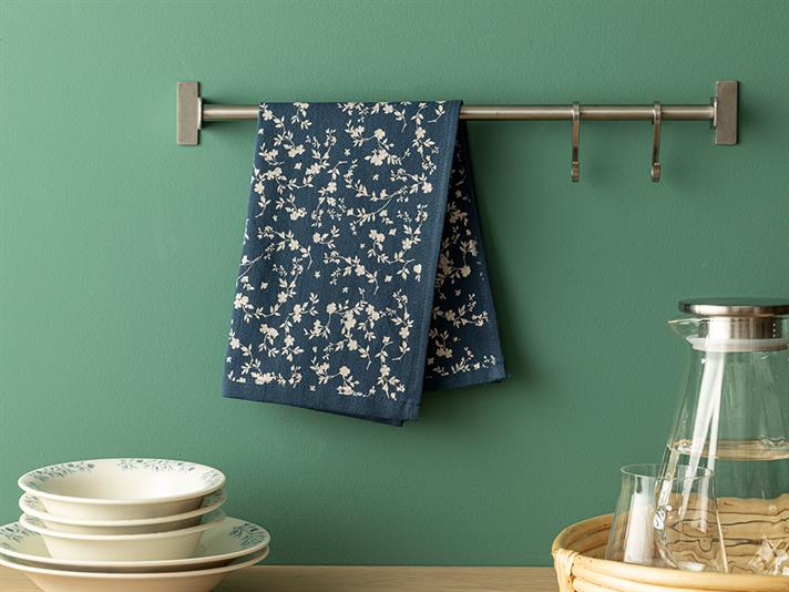 English Country Garden Cotton Drying Cloth 30x50 cm İndigo