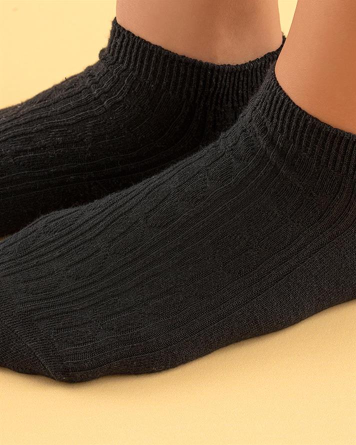 Sara Cotton Women Ankle Socks 36-40 Black