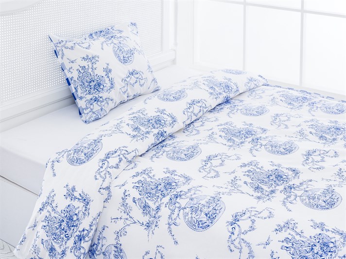 Epoca antică Cu Bumbac Single Din Bumbac Lenjerie De Pat 160x220 cm Bleumarin
