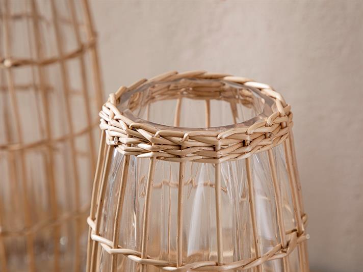 Vază, Erica, sticlă, 14x14x25,5 cm, maro