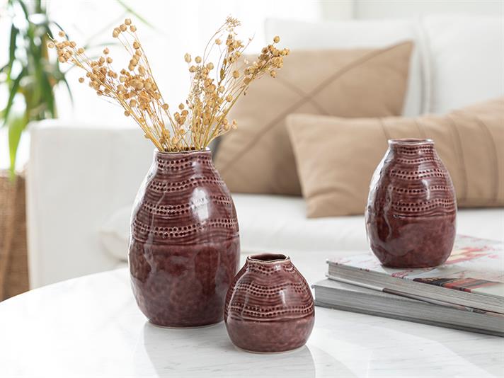 Erica Vază 9,5*9,5*13 Cm Burgundia.