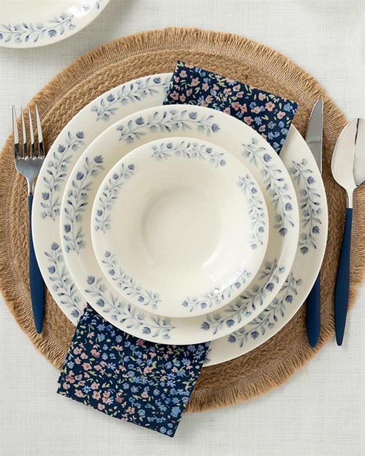 Esfera Porțelan Set De Farfurii 24 piese 6 persoane Albastru