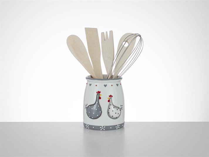 Est Ceramică 5 Bucăți Set De Servıt 10*10*12 Cm Alb-Cenușiu