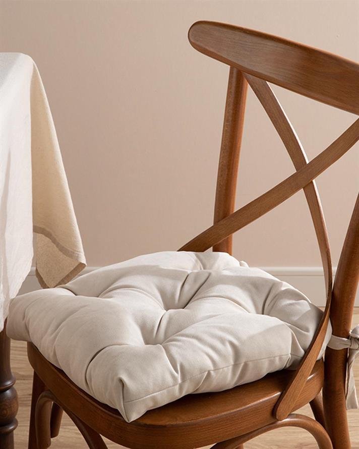 Este Cu Șireturi Pernă Scaun 40x40 cm Ecru