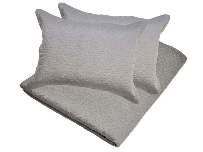 Eston  Satin Persoană dublă  SET CUVERTURĂ DE PAT 240x260 cm Сиво