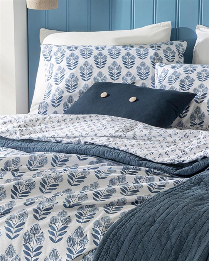 Eternal Harmony Cu Bumbac Super King Set Lenjerie De Pat 260x220 cm Indigo.