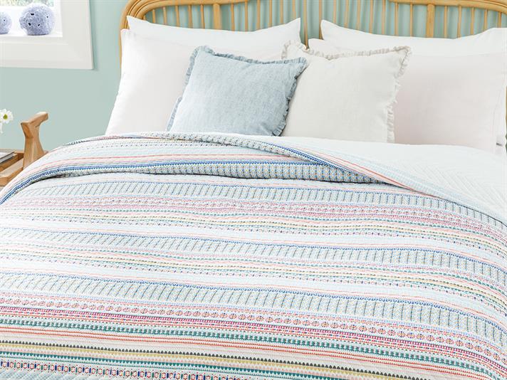 Ethnic Stripe Single Cuvertură Multifuncțională 160x220 cm Pudră