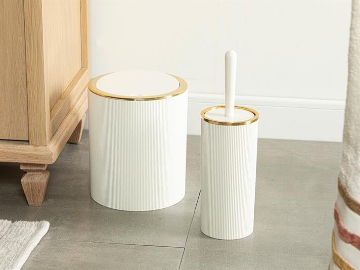 Evelyn Set De Baie Set 2, 19*21,5 Cm+10*10*37 Cm, Argintiu