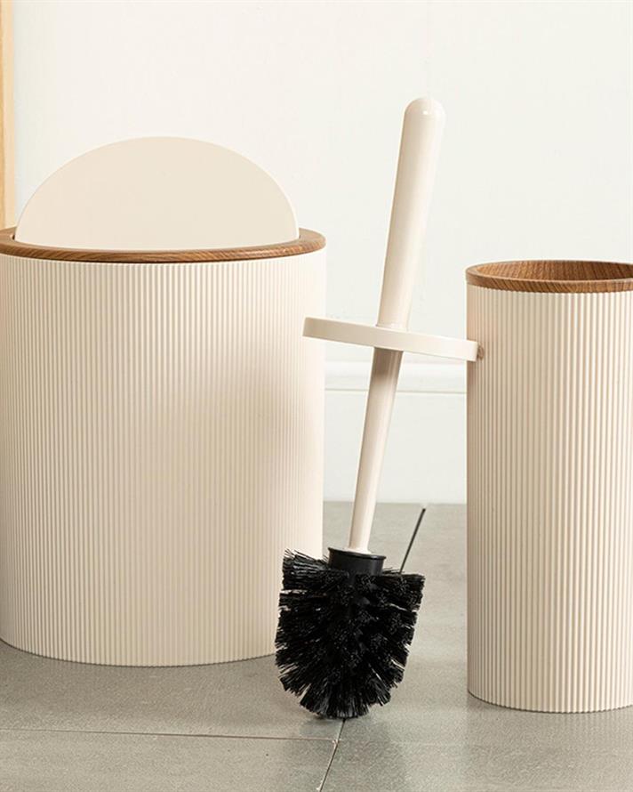 Evelyn Set De Baie Set 2, 19*21,5 Cm+10*10*37 Cm, Gri Deschis