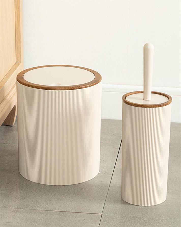 Evelyn Set De Baie Set 2, 19*21,5 Cm+10*10*37 Cm, Gri Deschis