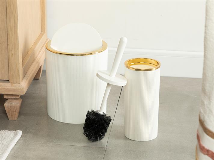 Evelyn Set De Baie Set 2, 19*21,5 Cm+10*10*37 Cm, Argintiu