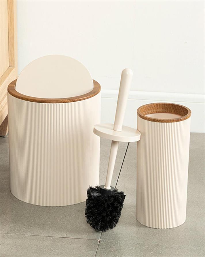 Evelyn Set De Baie Set 2, 19*21,5 Cm+10*10*37 Cm, Gri Deschis