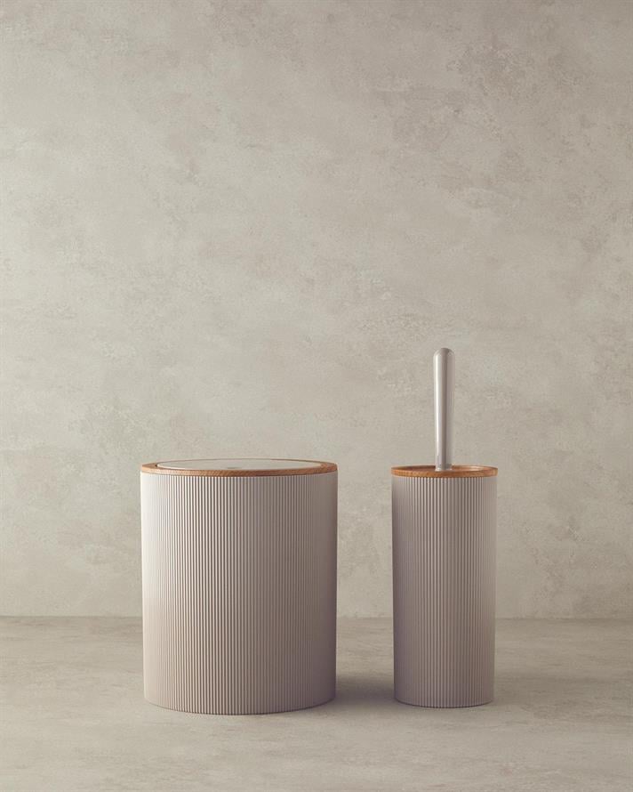 Evelyn 2 pcs Bathroom Set 19x21,5 cm+10x10x37 cm Brown